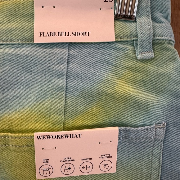 WeWoreWhat Blue and Yellow Jean Shorts High-Waisted Tie-Dye - Picture 4 of 5